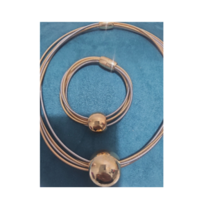 Modern Sphere Wire Necklace & Bracelet Set